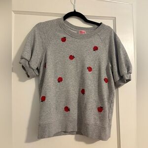 Kate Spade cotton short-sleeved sweatshirt with apples